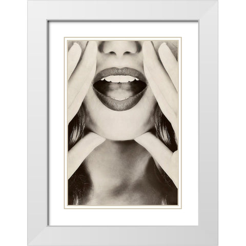 Hey! White Modern Wood Framed Art Print with Double Matting by Incado