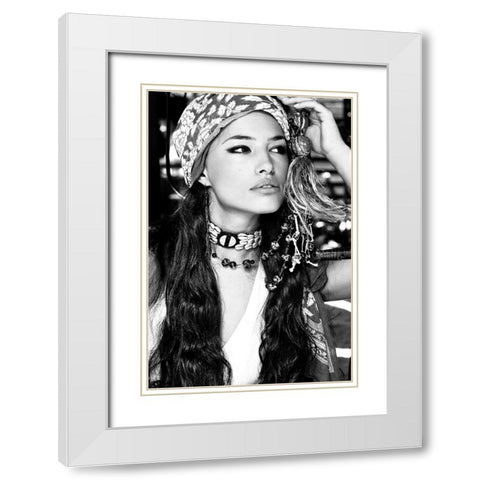 Bohemian Beauty White Modern Wood Framed Art Print with Double Matting by Incado