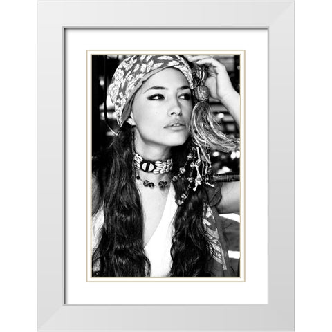 Bohemian Beauty White Modern Wood Framed Art Print with Double Matting by Incado