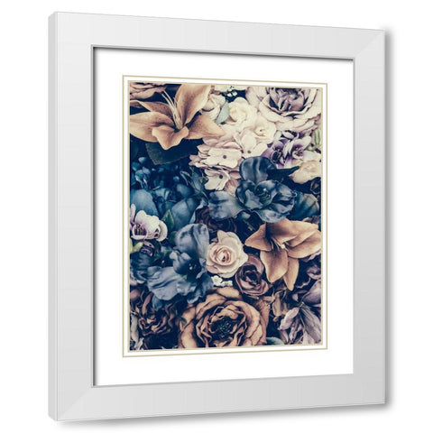 Flower Cluster White Modern Wood Framed Art Print with Double Matting by Incado