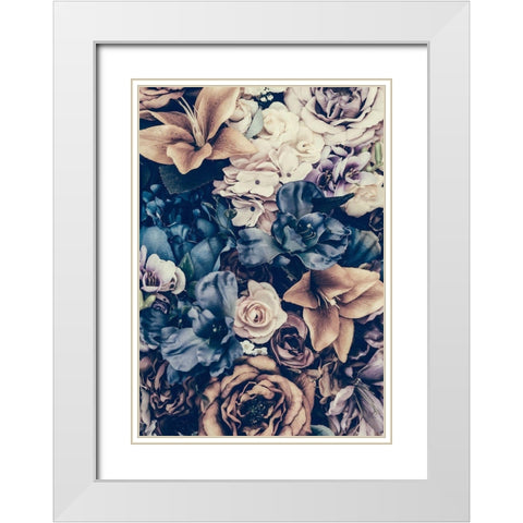 Flower Cluster White Modern Wood Framed Art Print with Double Matting by Incado