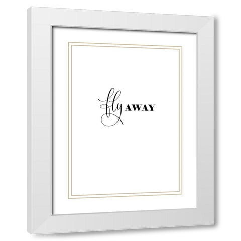Fly Away White Modern Wood Framed Art Print with Double Matting by Incado