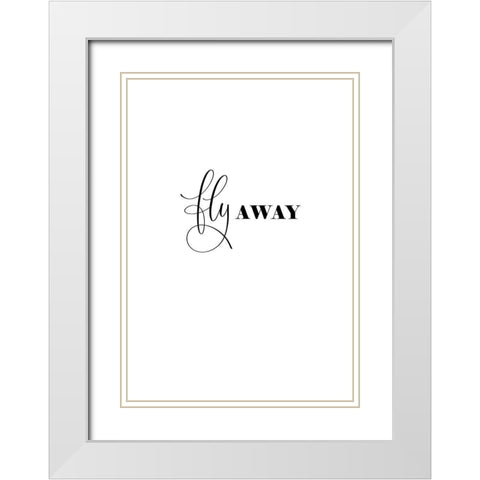 Fly Away White Modern Wood Framed Art Print with Double Matting by Incado
