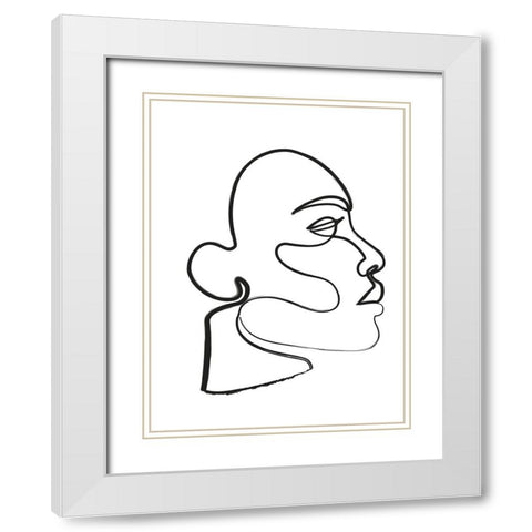 Silhouette III White Modern Wood Framed Art Print with Double Matting by Incado