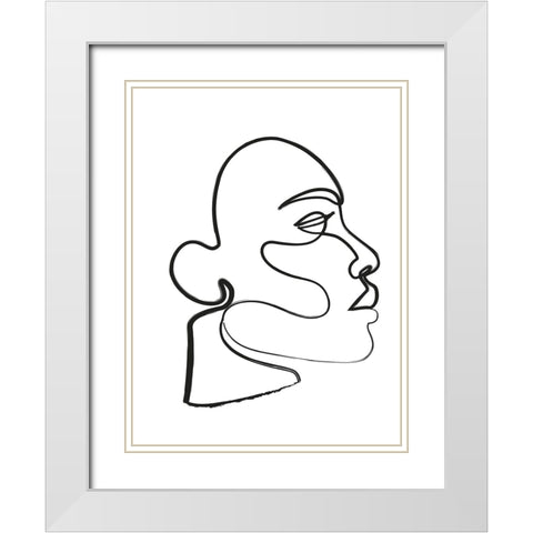 Silhouette III White Modern Wood Framed Art Print with Double Matting by Incado