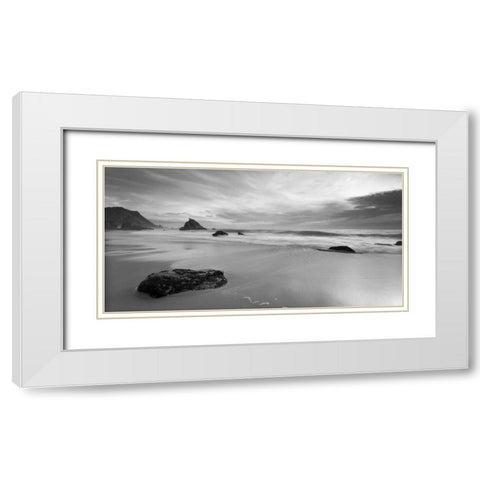Beachview White Modern Wood Framed Art Print with Double Matting by PhotoINC Studio