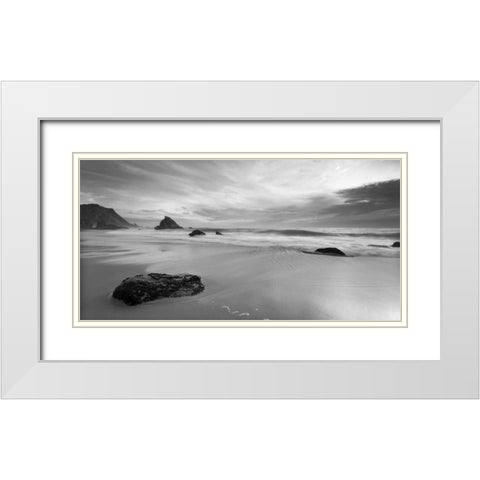 Beachview White Modern Wood Framed Art Print with Double Matting by PhotoINC Studio