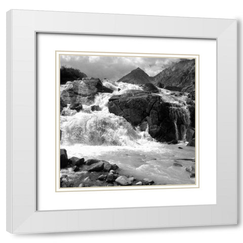 White Water White Modern Wood Framed Art Print with Double Matting by PhotoINC Studio
