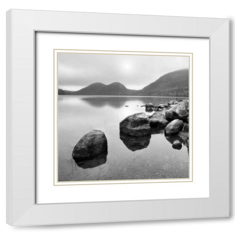 Silent Lake White Modern Wood Framed Art Print with Double Matting by PhotoINC Studio