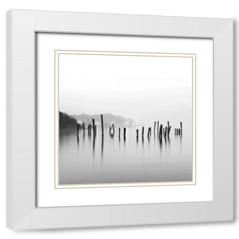 Old Pier White Modern Wood Framed Art Print with Double Matting by PhotoINC Studio