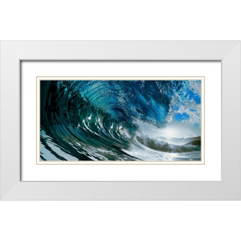 The Wave White Modern Wood Framed Art Print with Double Matting by PhotoINC Studio
