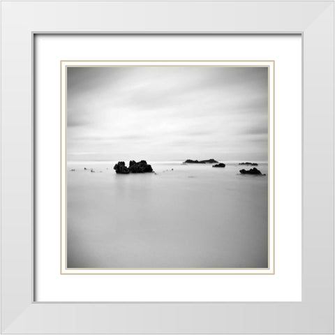 Beach White Modern Wood Framed Art Print with Double Matting by PhotoINC Studio