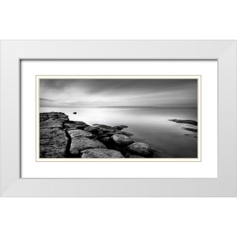 Rocks White Modern Wood Framed Art Print with Double Matting by PhotoINC Studio