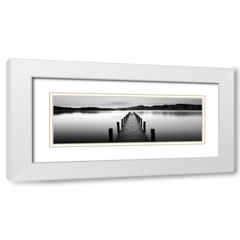 Lake Pier White Modern Wood Framed Art Print with Double Matting by PhotoINC Studio