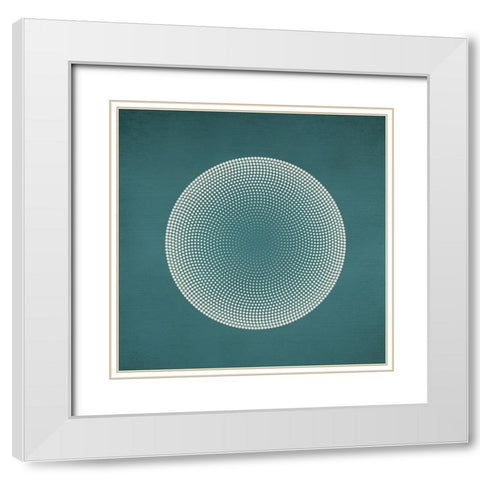Circles White Modern Wood Framed Art Print with Double Matting by Incado
