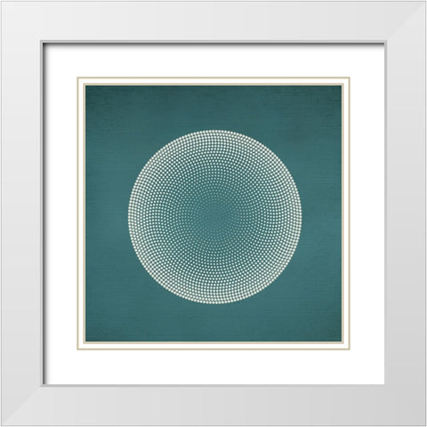 Circles White Modern Wood Framed Art Print with Double Matting by Incado