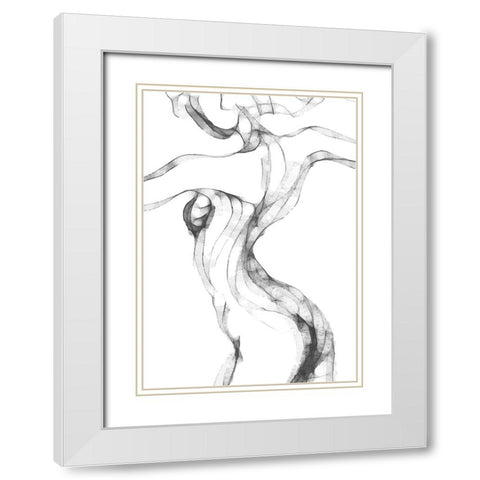 Figurative Woman II White Modern Wood Framed Art Print with Double Matting by Incado