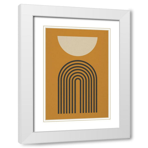Moon Over Arch White Modern Wood Framed Art Print with Double Matting by Incado