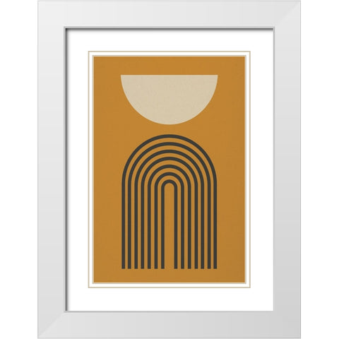 Moon Over Arch White Modern Wood Framed Art Print with Double Matting by Incado