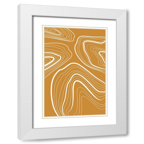 Oil and Water White Modern Wood Framed Art Print with Double Matting by Incado