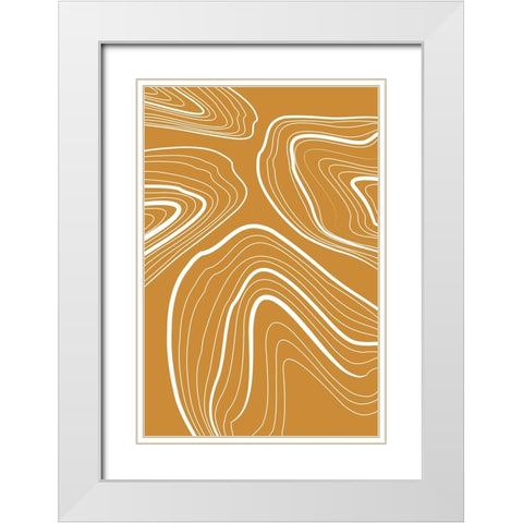 Oil and Water White Modern Wood Framed Art Print with Double Matting by Incado