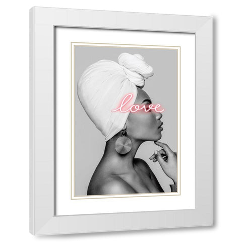 Love White Modern Wood Framed Art Print with Double Matting by Incado