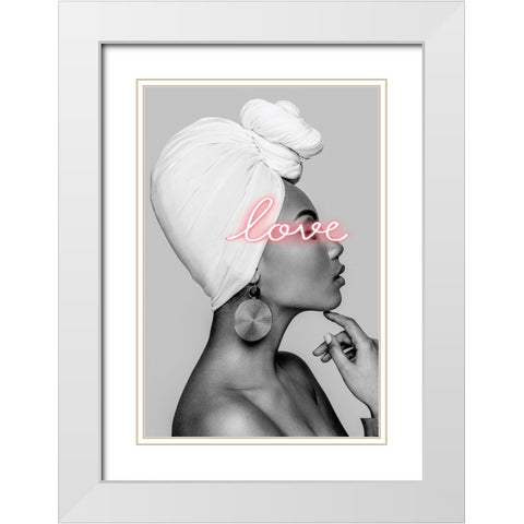 Love White Modern Wood Framed Art Print with Double Matting by Incado
