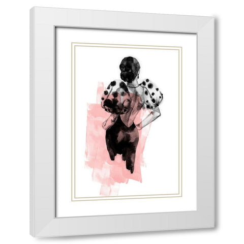 Figure Pink White Modern Wood Framed Art Print with Double Matting by Incado