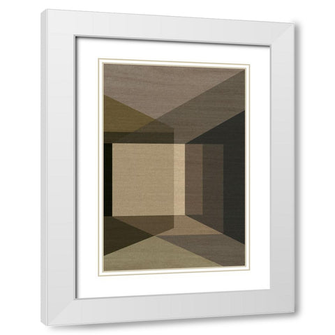 Taupe Room White Modern Wood Framed Art Print with Double Matting by Incado