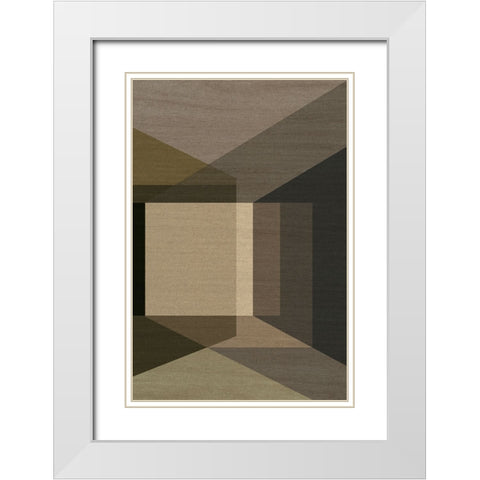Taupe Room White Modern Wood Framed Art Print with Double Matting by Incado