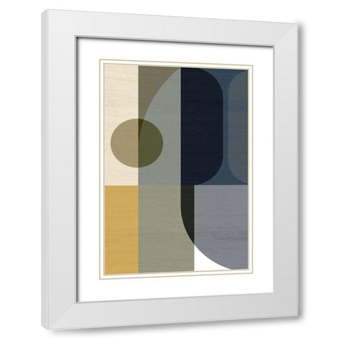 Geometric Shapes I White Modern Wood Framed Art Print with Double Matting by Incado