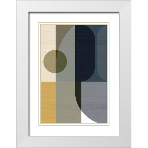 Geometric Shapes I White Modern Wood Framed Art Print with Double Matting by Incado