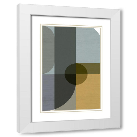 Geometric Shapes II White Modern Wood Framed Art Print with Double Matting by Incado