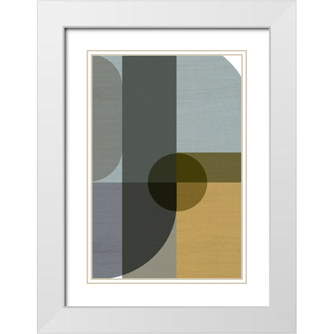 Geometric Shapes II White Modern Wood Framed Art Print with Double Matting by Incado