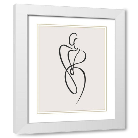 Behind Every Strong Man White Modern Wood Framed Art Print with Double Matting by Incado