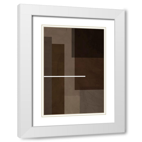 Blocks White Modern Wood Framed Art Print with Double Matting by Incado
