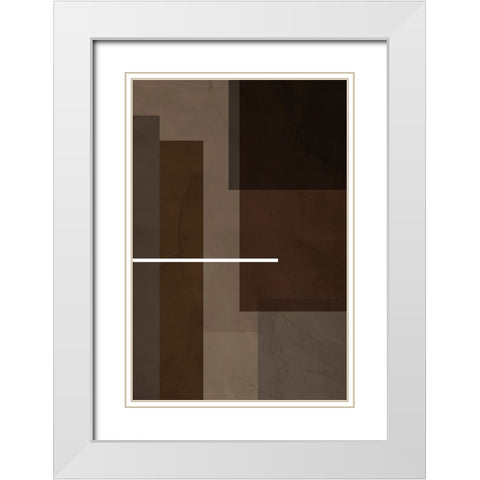 Blocks White Modern Wood Framed Art Print with Double Matting by Incado