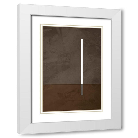 Vertical Line White Modern Wood Framed Art Print with Double Matting by Incado