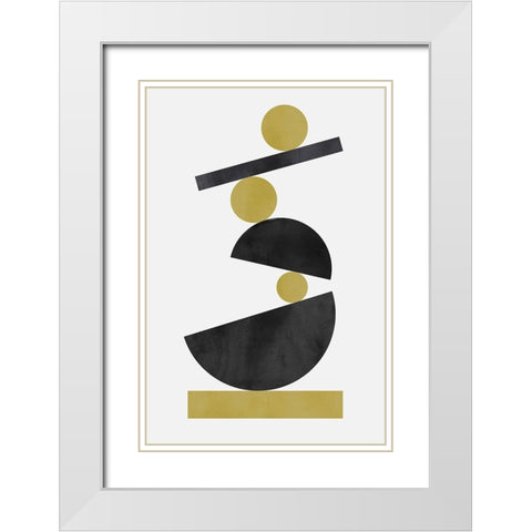 Mid Century Mod III White Modern Wood Framed Art Print with Double Matting by Incado