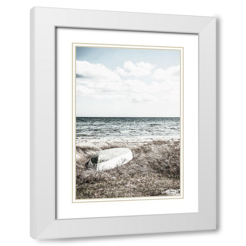 Coastal I White Modern Wood Framed Art Print with Double Matting by Incado