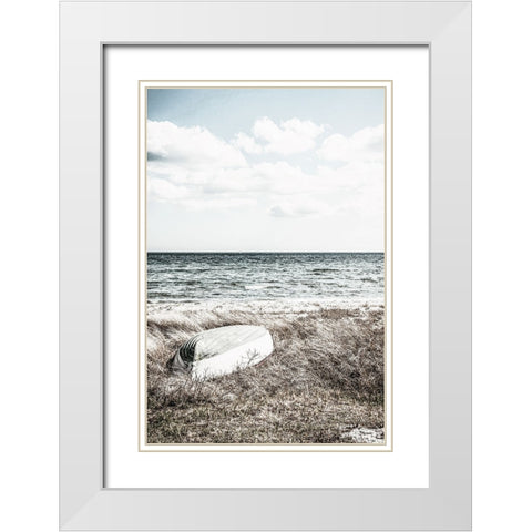 Coastal I White Modern Wood Framed Art Print with Double Matting by Incado