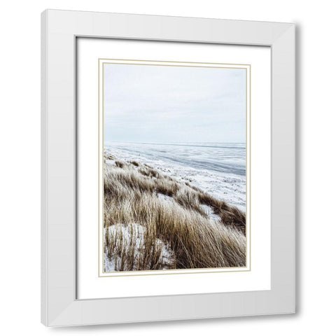 Coastal II White Modern Wood Framed Art Print with Double Matting by Incado