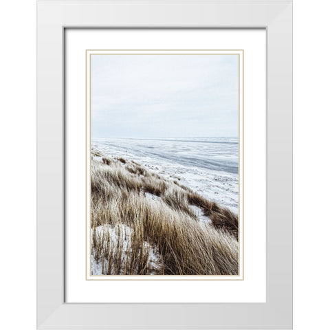 Coastal II White Modern Wood Framed Art Print with Double Matting by Incado