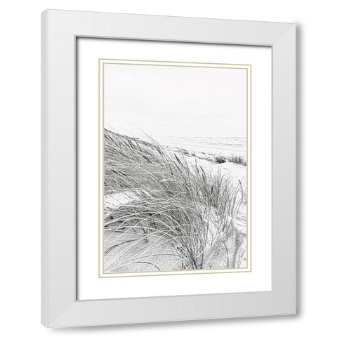Coastal III White Modern Wood Framed Art Print with Double Matting by Incado
