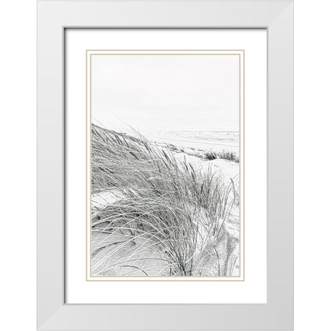 Coastal III White Modern Wood Framed Art Print with Double Matting by Incado