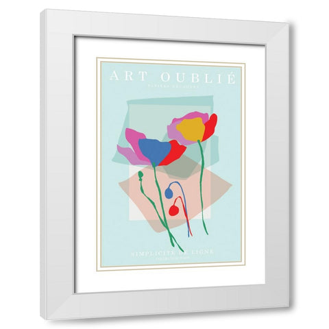 Line Simplicity White Modern Wood Framed Art Print with Double Matting by Incado