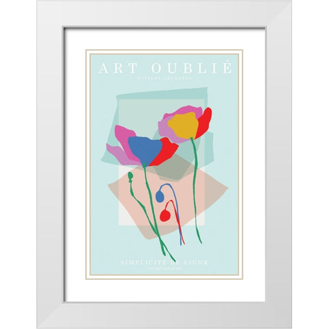 Line Simplicity White Modern Wood Framed Art Print with Double Matting by Incado