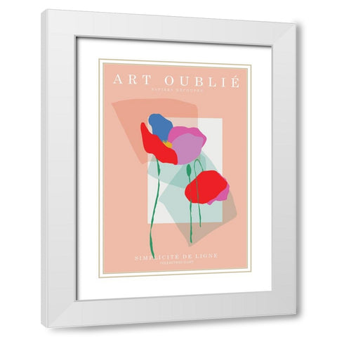 Line Simplicity II White Modern Wood Framed Art Print with Double Matting by Incado