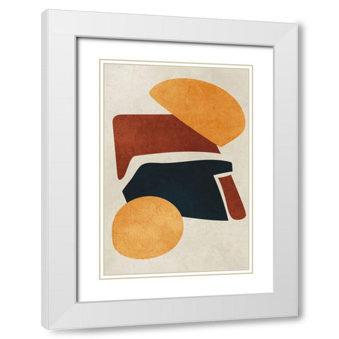 Earth Tone White Modern Wood Framed Art Print with Double Matting by Incado