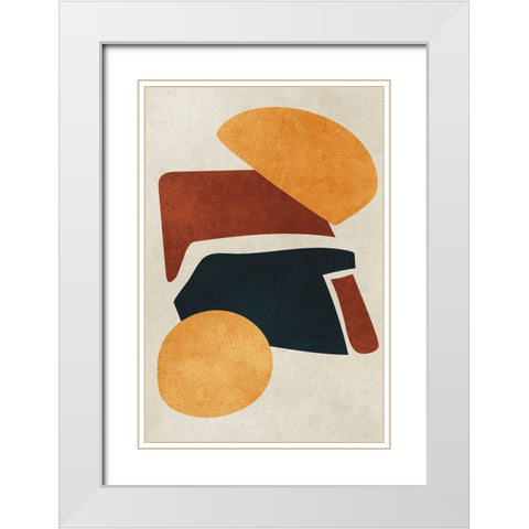 Earth Tone White Modern Wood Framed Art Print with Double Matting by Incado